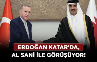 Cumhurbaşkanı Erdoğan Katar'da, Al Sani ile görüşüyor!