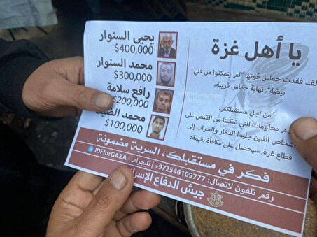İsrail, para ödülü vaat eden broşürler dağıttı