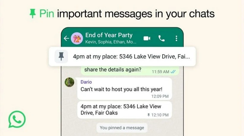 WhatsApp'ta artık mesajlar sabitlenecek